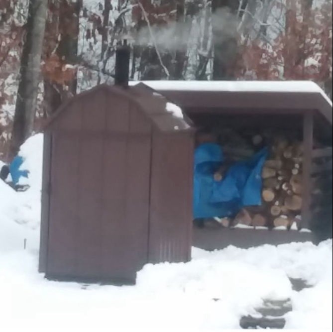 My boiler and wood shed