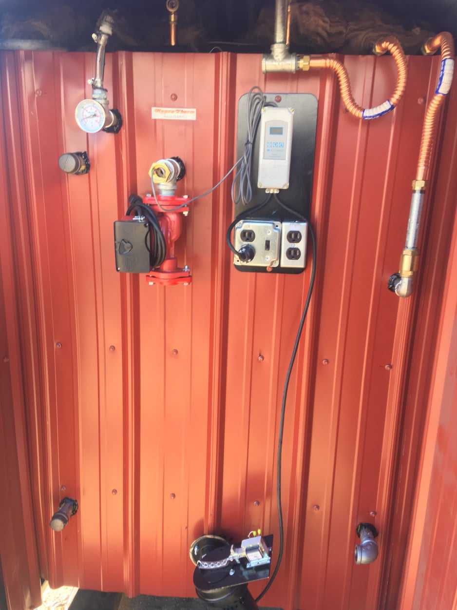 All wired up, protected behind full-sized rear door